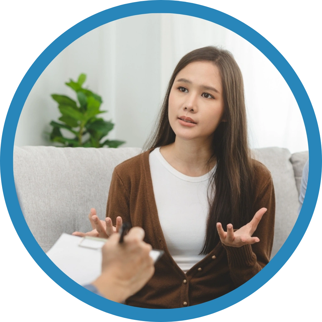 NDIS participant and Behaviour Bridge practitioner Julianne Shepley discussing behaviour support goals