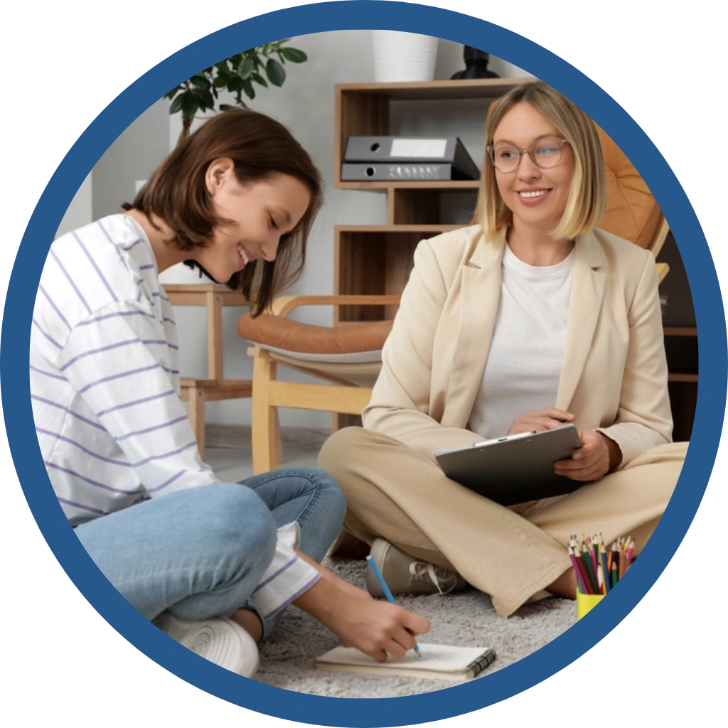 NDIS participant working on communication and independence skills with Behaviour Bridge support